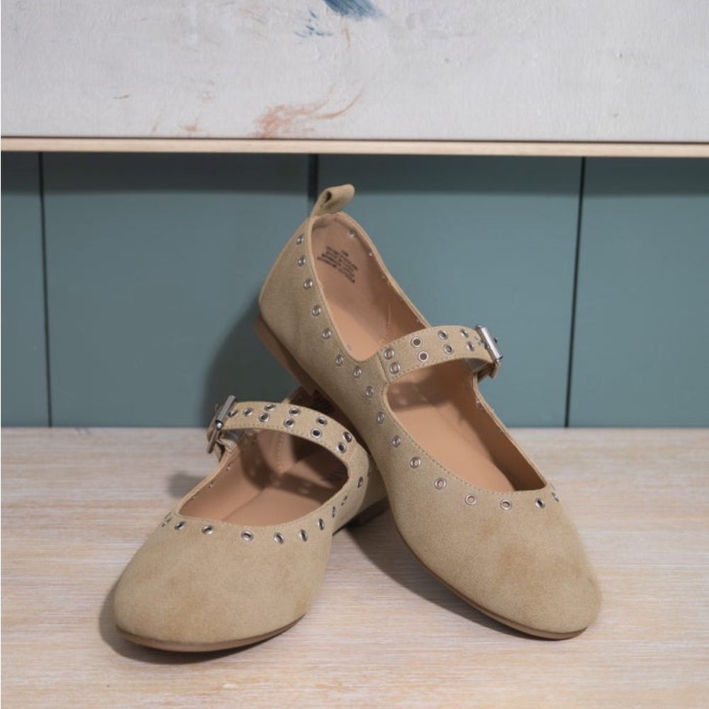 Mia Beige Mary Jane Flats